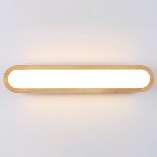 Sleek Led Wall Sconce With Acrylic Diffuser - Ideal For Hallways Wood / 21.5
