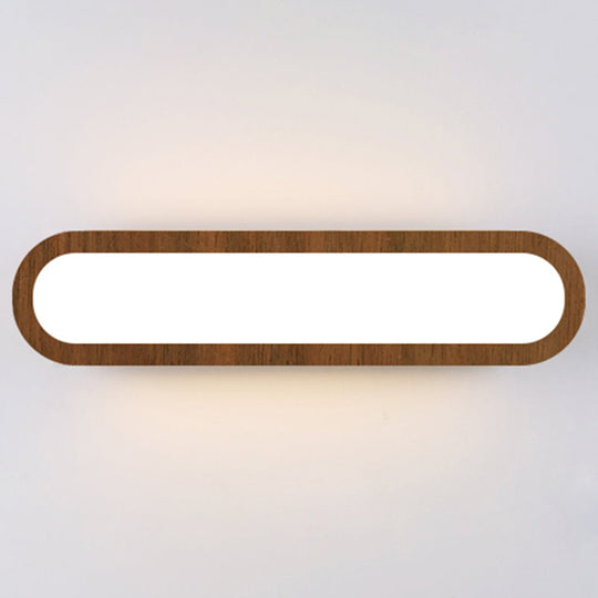 Sleek Led Wall Sconce With Acrylic Diffuser - Ideal For Hallways Dark Wood / 18