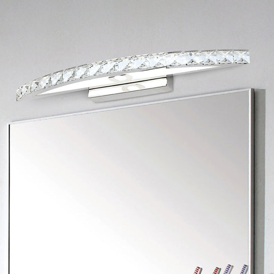 Modern Crystal Led Vanity Wall Light For Bathrooms - Arched Sconce Fixture Clear / 17 White
