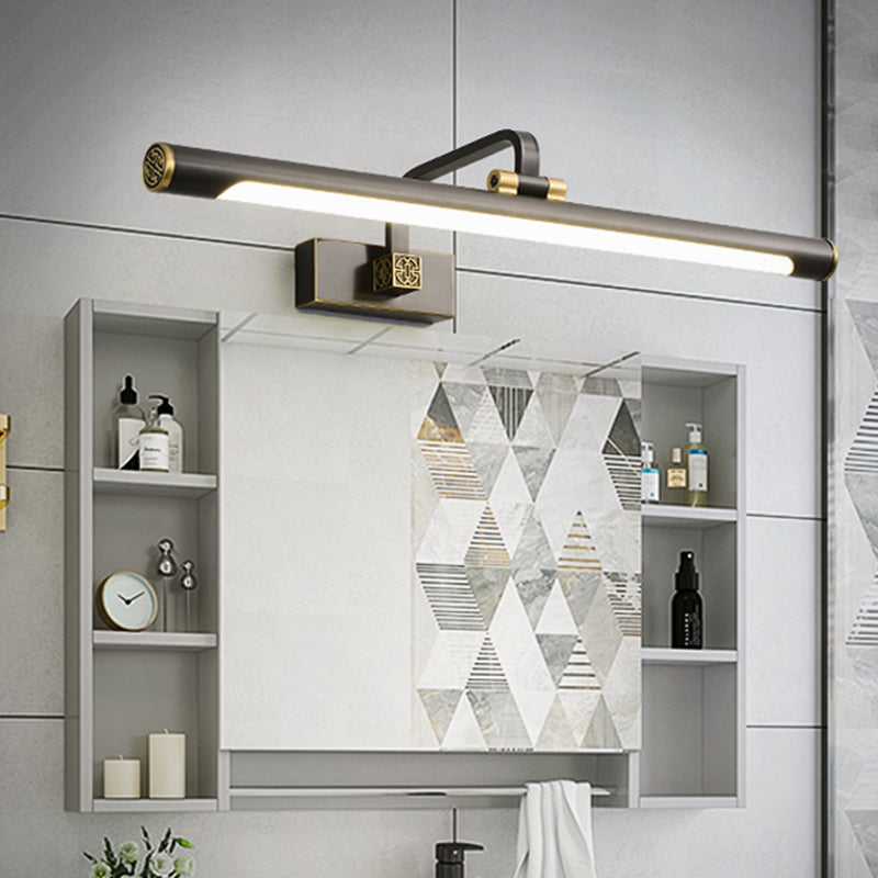 Rotating Tube Wall Vanity Light - Traditional Metal Led Bathroom Lighting Fixture