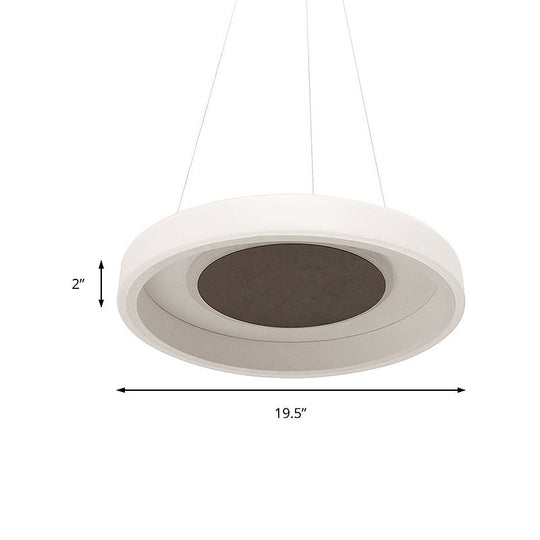 Modern Acrylic Round Pendant Light - 14’/19.5’ Wide Led Ceiling Lamp With White/Warm/Natural Options