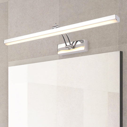 Contemporary Led Wall Mounted Vanity Light Fixture - Stainless Steel Stick Design White Lighting