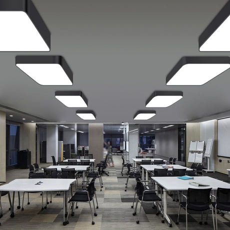 Contemporary Black Led Flushmount Ceiling Lamp For Office Spaces / 23.5’ White