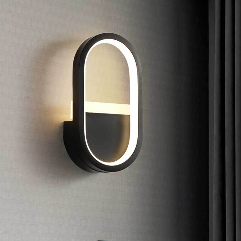 Minimalist Elliptical Led Wall Sconce For Bedroom Lighting