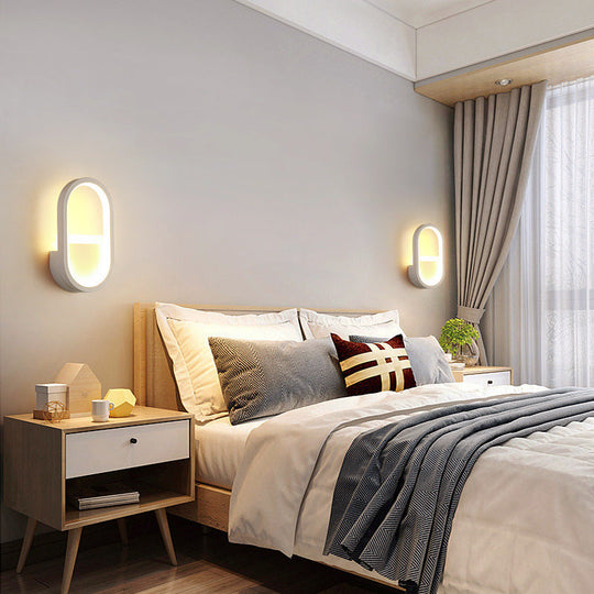 Minimalist Elliptical Led Wall Sconce For Bedroom Lighting