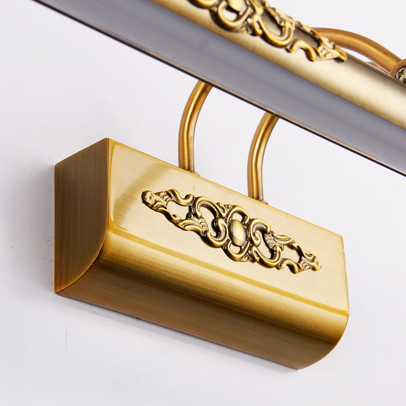 Vintage Brass Vanity Wall Sconce With Led Lighting And Swing Arm