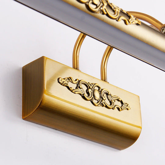 Vintage Brass Vanity Wall Sconce With Led Lighting And Swing Arm