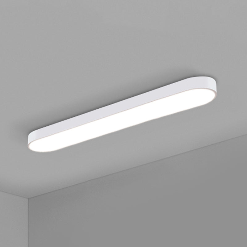Sleek Aluminum Led Flush Mount Lamp: Elliptical Design For Minimalistic Meeting Rooms White / 36’