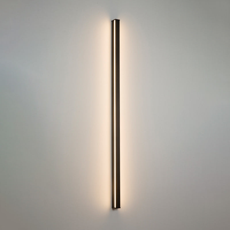 Sleek Black Led Wall Sconce For Hallways - Linear Flush Mount Design / Warm 79