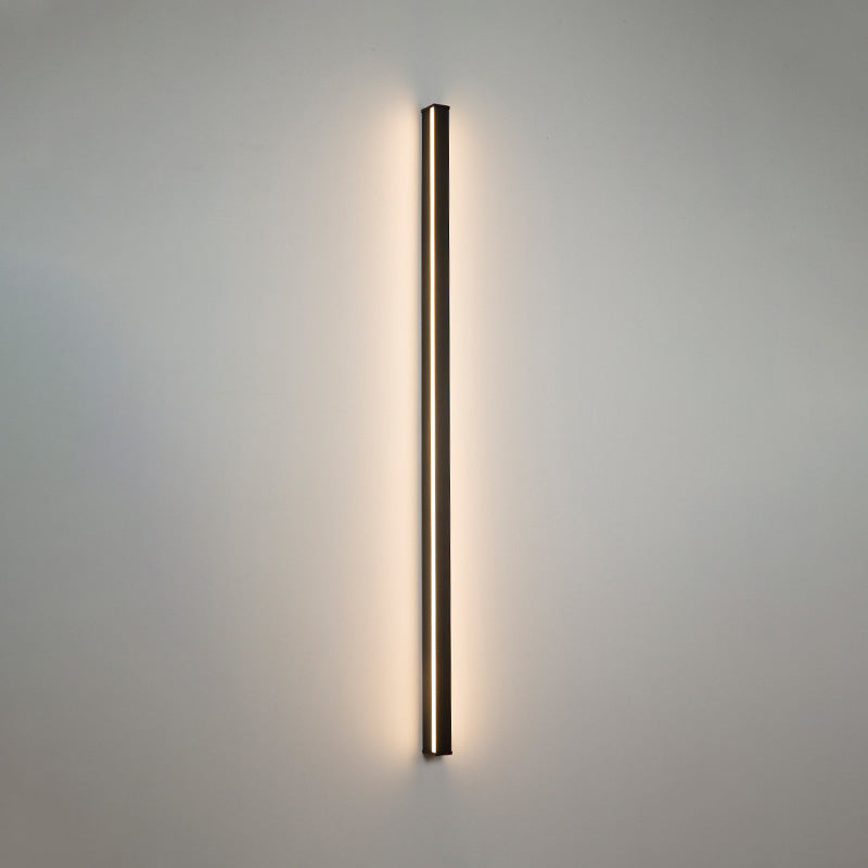 Sleek Black Led Wall Sconce For Hallways - Linear Flush Mount Design
