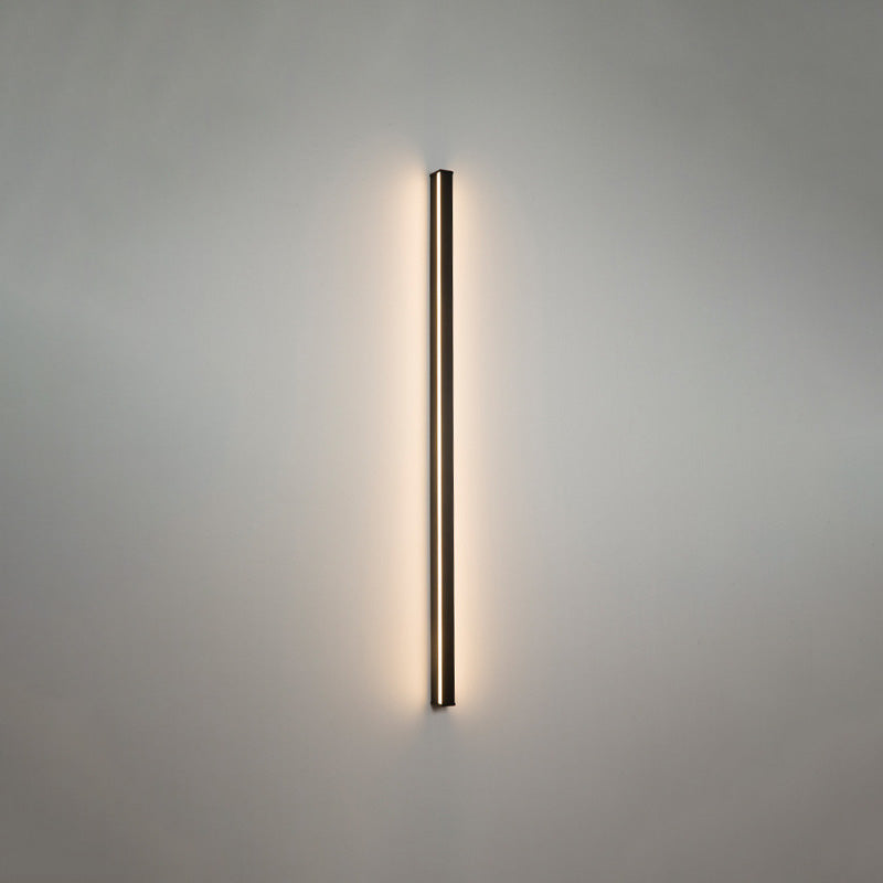 Sleek Black Led Wall Sconce For Hallways - Linear Flush Mount Design