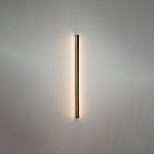 Sleek Black Led Wall Sconce For Hallways - Linear Flush Mount Design
