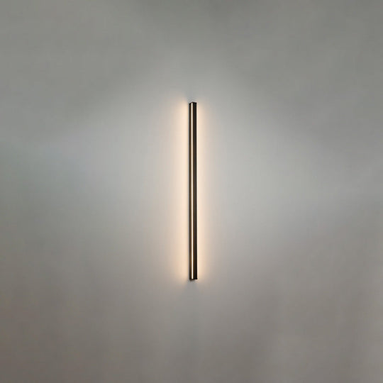 Sleek Black Led Wall Sconce For Hallways - Linear Flush Mount Design