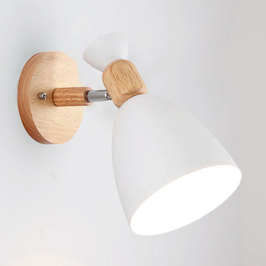 Nordic Metal Wall Lamp With Rotating Head - Ideal For Small Spaces White / Flared