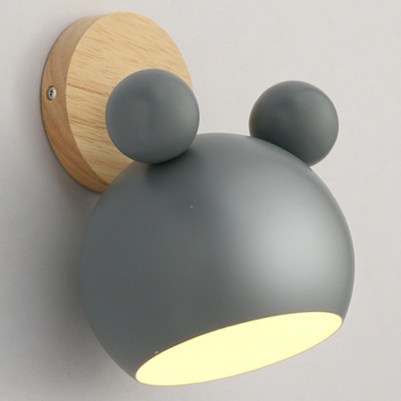 Macaron Style Rotatable Shade Wall Mounted Reading Light - 1-Light Metal Lamp For Bedroom Grey /