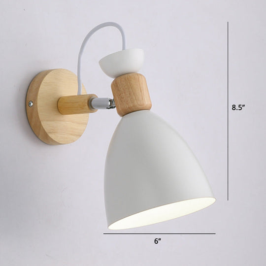 Macaron Style Rotatable Shade Wall Mounted Reading Light - 1-Light Metal Lamp For Bedroom