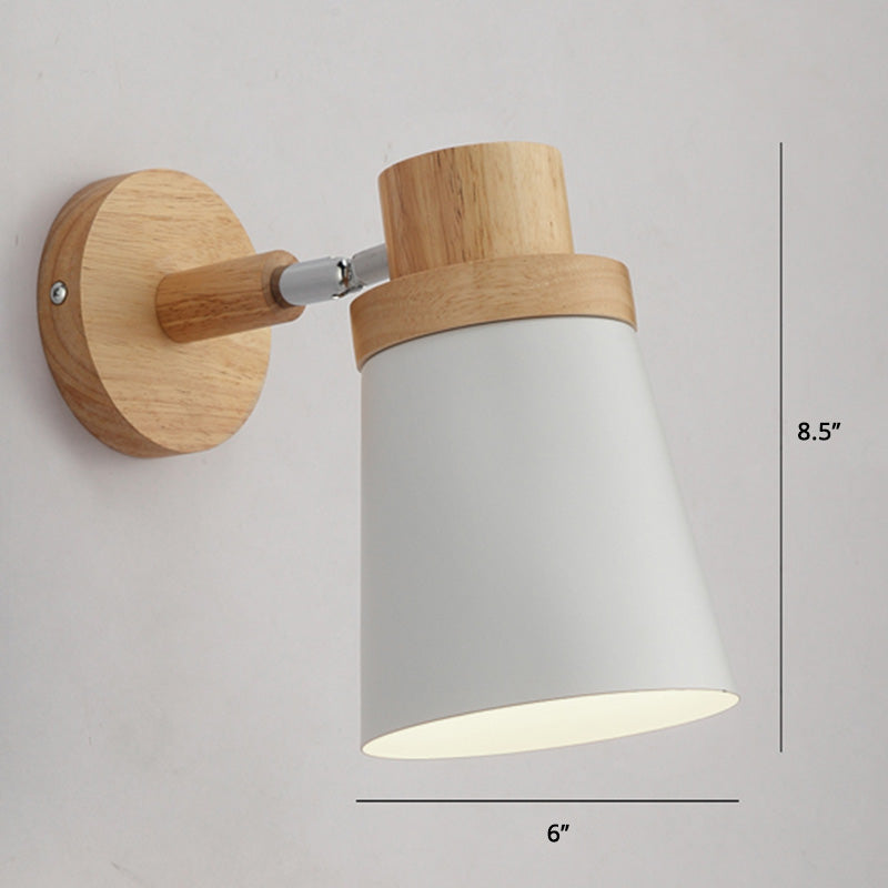 Macaron Style Rotatable Shade Wall Mounted Reading Light - 1-Light Metal Lamp For Bedroom