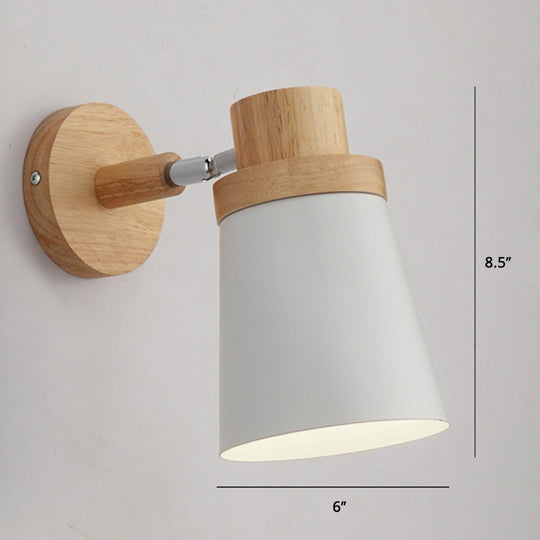 Macaron Style Rotatable Shade Wall Mounted Reading Light - 1-Light Metal Lamp For Bedroom