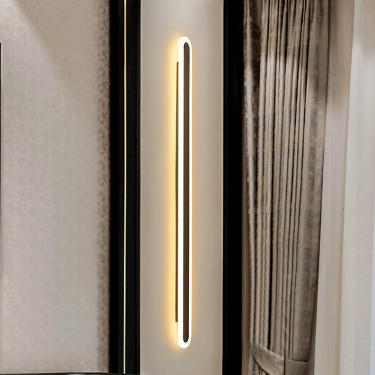 Sleek Elliptical Acrylic Wall Sconce With Led Lighting For Aisle