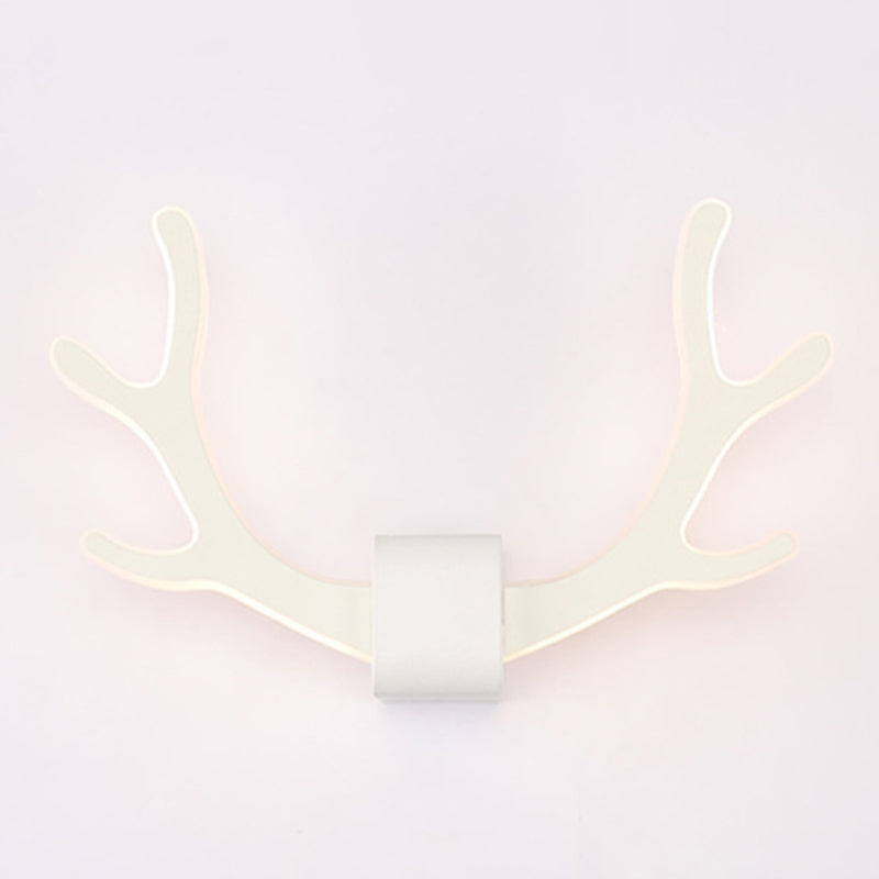 Metallic Antler Sconce Led Wall Lamp For Bedroom White /
