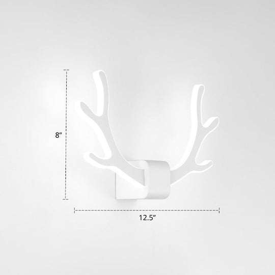 Metallic Antler Sconce Led Wall Lamp For Bedroom