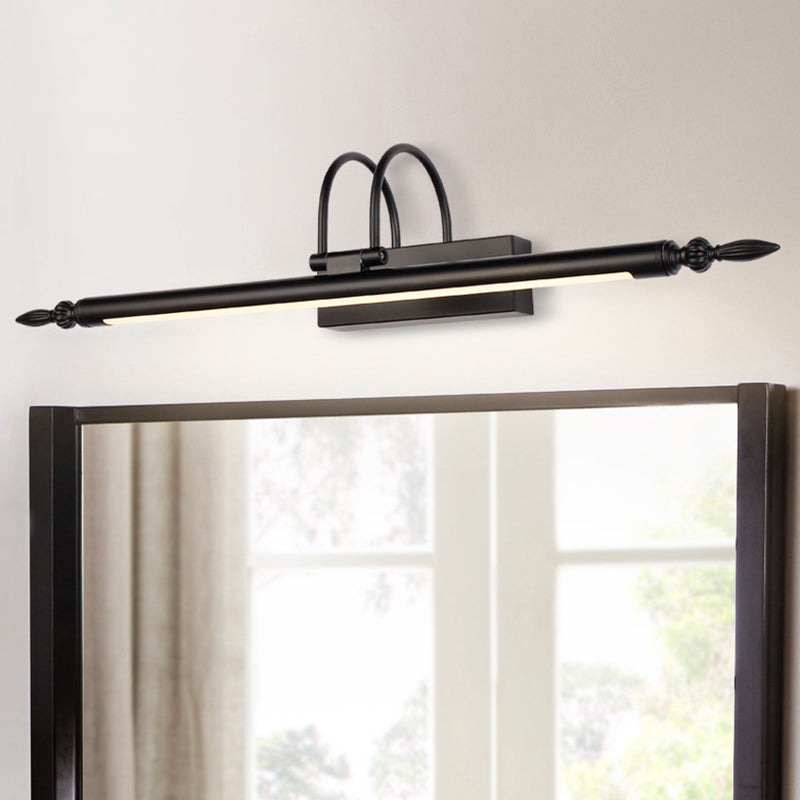 Vintage Led Rotatable Tube Wall Light For Bath Vanities - Metal Mounted Lighting Black / 22 Warm