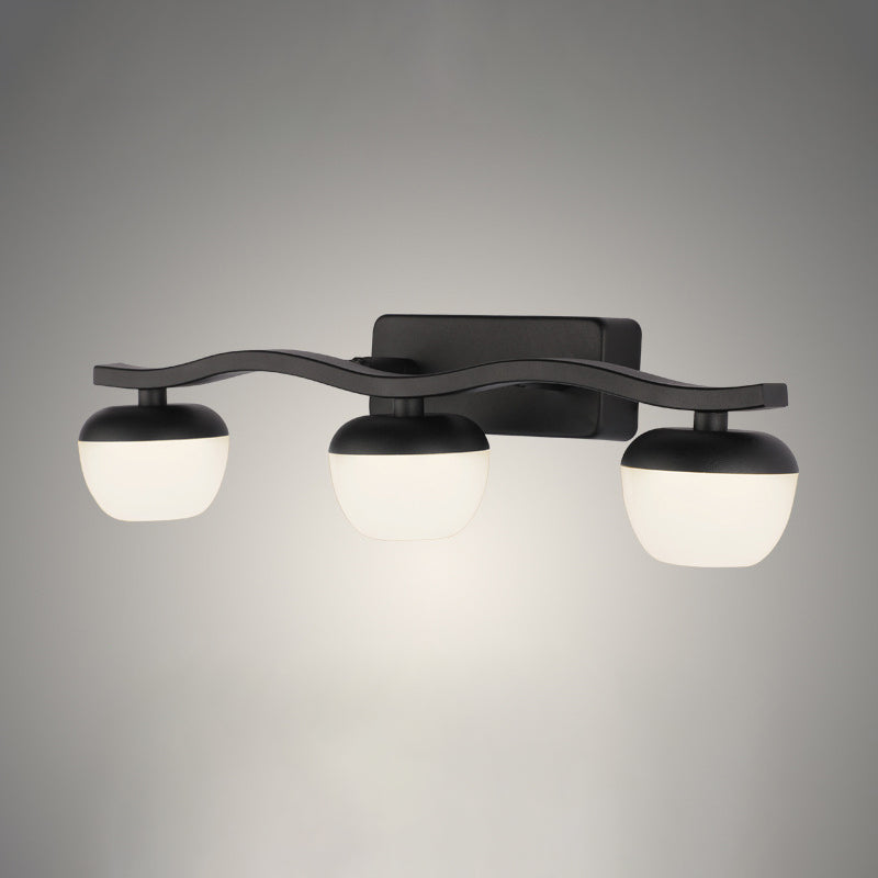 Minimalist Black Acrylic Bowl Led Wall Sconce Vanity Light Fixture For Bath