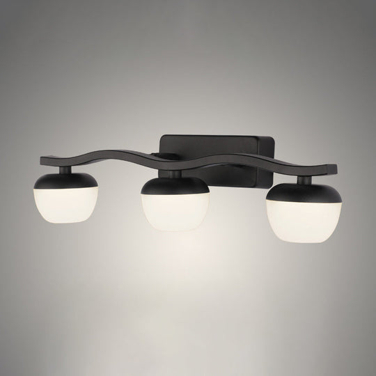 Minimalist Black Acrylic Bowl Led Wall Sconce Vanity Light Fixture For Bath