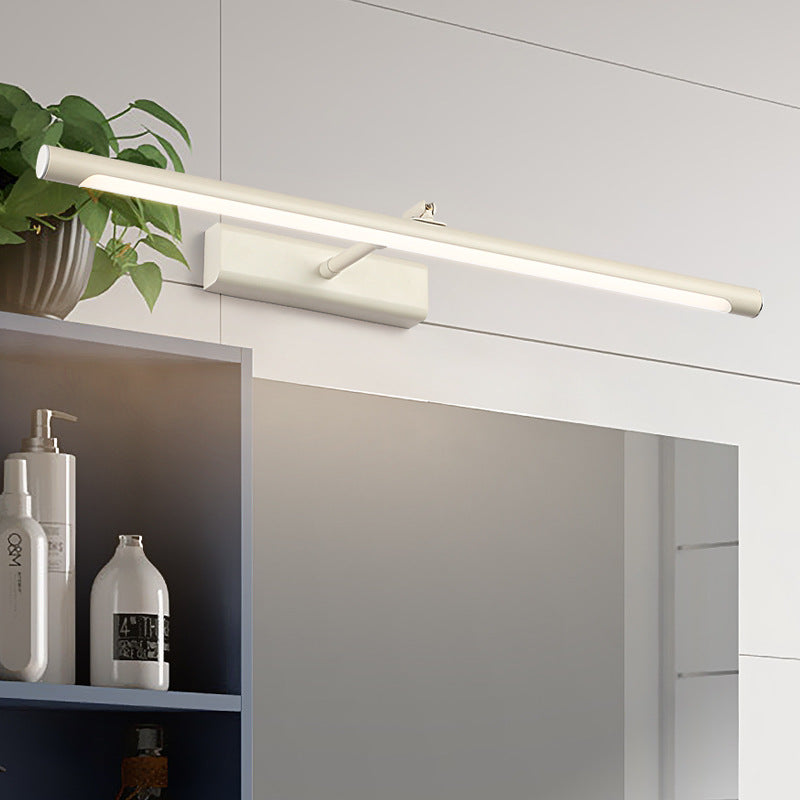 Sleek Metal Tube Led Vanity Sconce Light - Stylish Bathroom Wall Fixture White / 16.5 Single Arm