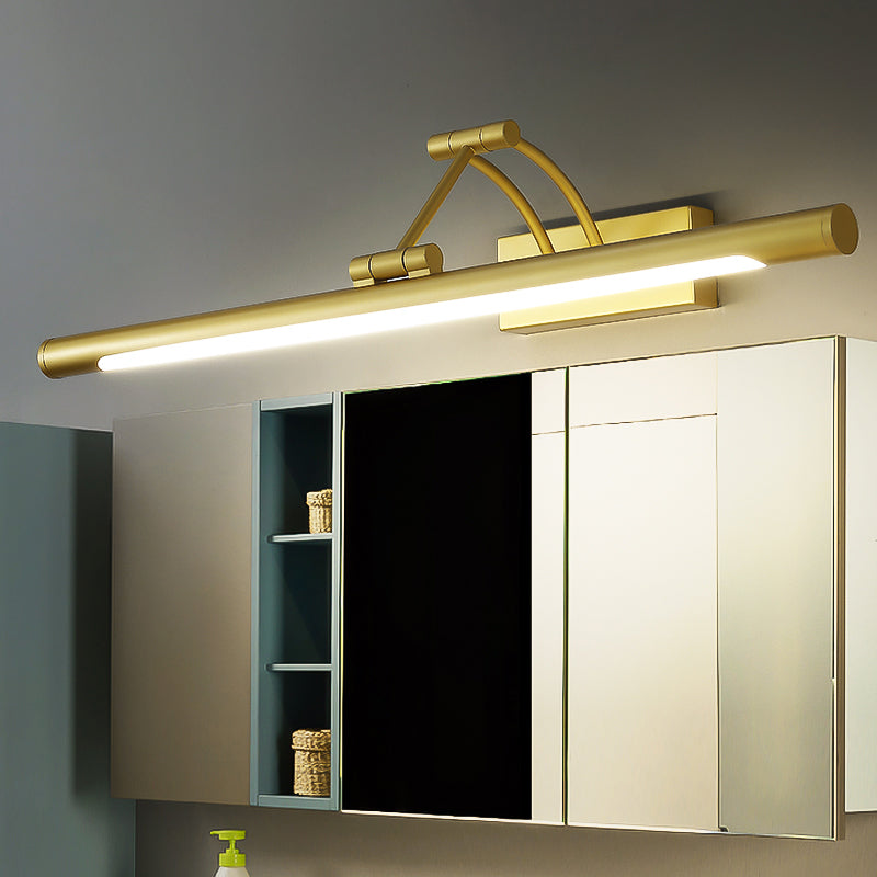 Led Wall Mount Vanity Light - Minimalist Tube Shape Acrylic Fixture With 3-Joint Swing Arm