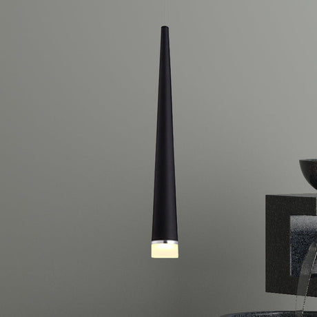 Minimalist Tapered Ceiling Light: White/Black Metal Led Pendant Fixture In White/Warm/Neutral Black