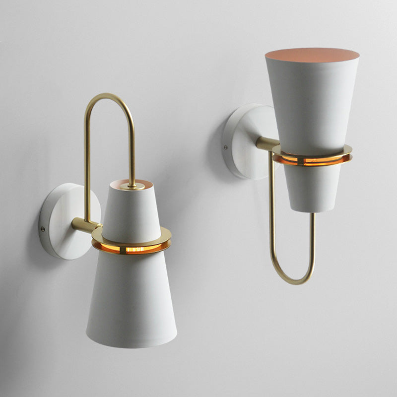 Nordic Horn-Shaped Wall Mount Reading Lamp For Bedroom With Metal Construction And Slit - 1 Head