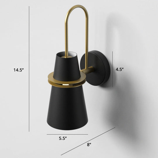 Nordic Horn-Shaped Wall Mount Reading Lamp For Bedroom With Metal Construction And Slit - 1 Head