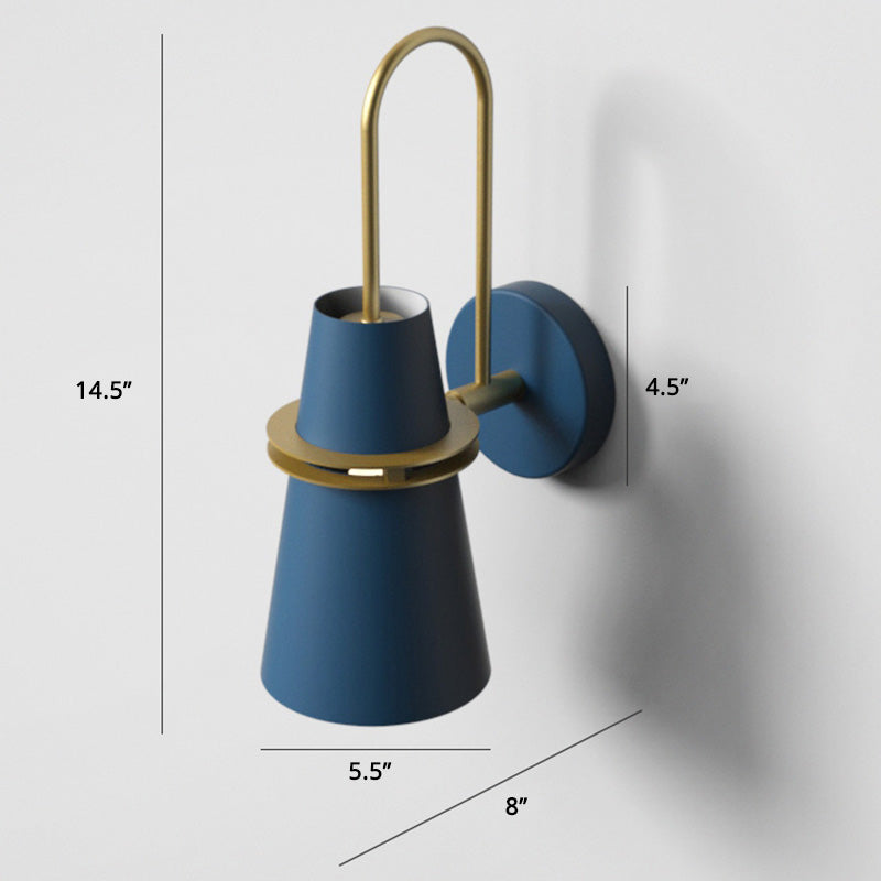 Nordic Horn-Shaped Wall Mount Reading Lamp For Bedroom With Metal Construction And Slit - 1 Head