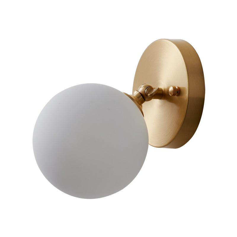 Rotatable Glass Wall Sconce - Small And Stylish Postmodern Brass Light