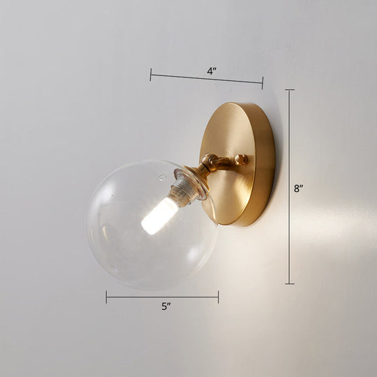 Rotatable Glass Wall Sconce - Small And Stylish Postmodern Brass Light