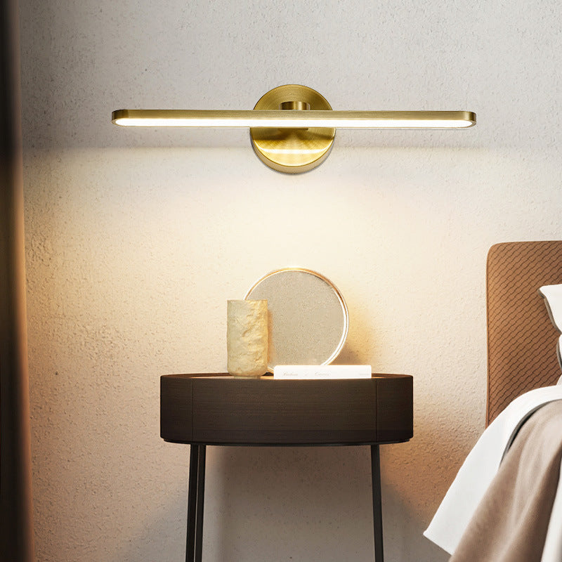 Metal Led Wall Light For Bath With Simple Style And Elliptical Sconce Fixture