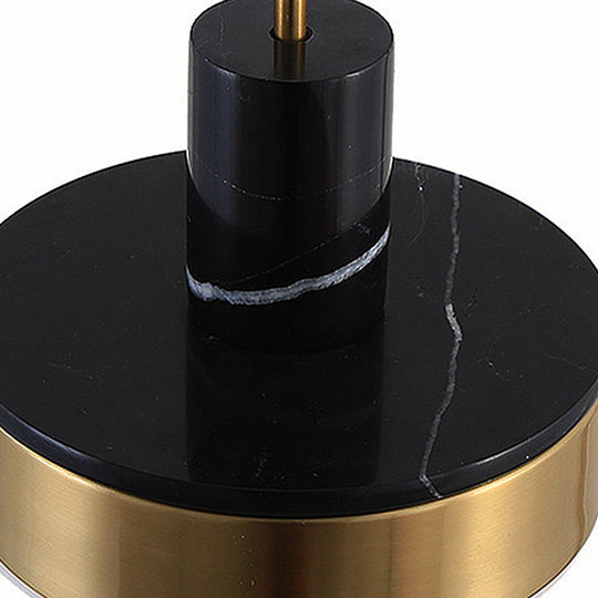 Contemporary Metal Drum Pendant Lamp With Led Light For Dining Room - Black/White/Dark Green