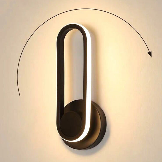 Nordic Metal Led Rotatable Oblong Wall Mount Lamp For Bedroom Lighting