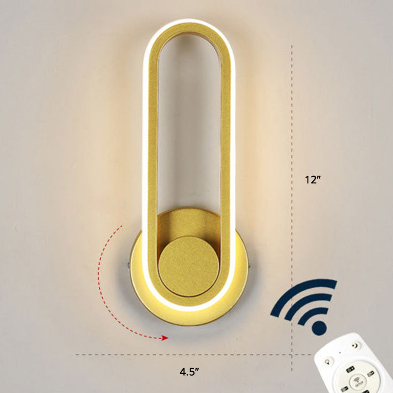 Nordic Metal Led Rotatable Oblong Wall Mount Lamp For Bedroom Lighting