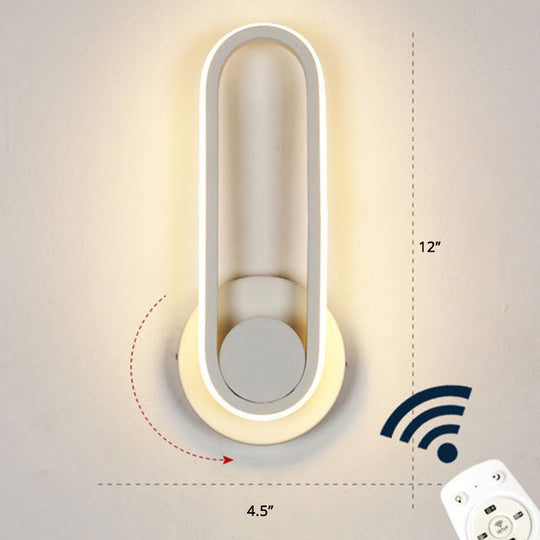 Nordic Metal Led Rotatable Oblong Wall Mount Lamp For Bedroom Lighting