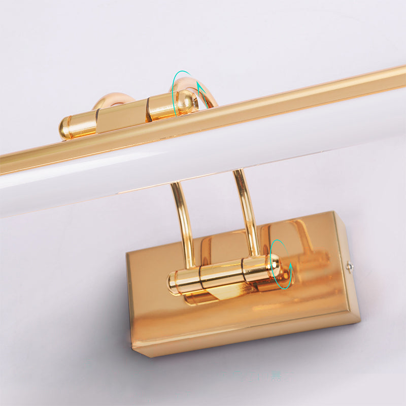 Adjustable Tubular Led Wall Sconce Vanity Light With Minimalistic Design And Plastic Shade