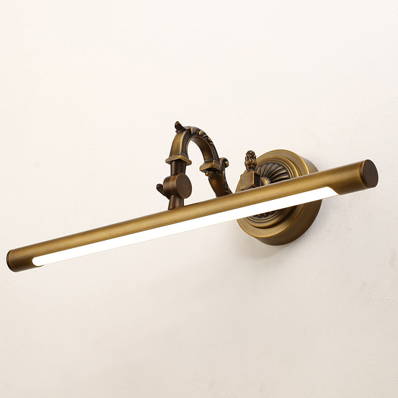 Traditional Bronze Finish Metal Bathroom Led Wall Sconce With Swing Arm