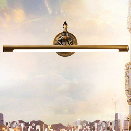 Traditional Bronze Finish Metal Bathroom Led Wall Sconce With Swing Arm