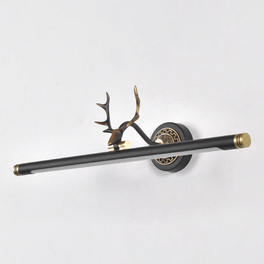 Rotatable Led Tube Vanity Light With Rustic Antler Design - Perfect For Bathroom