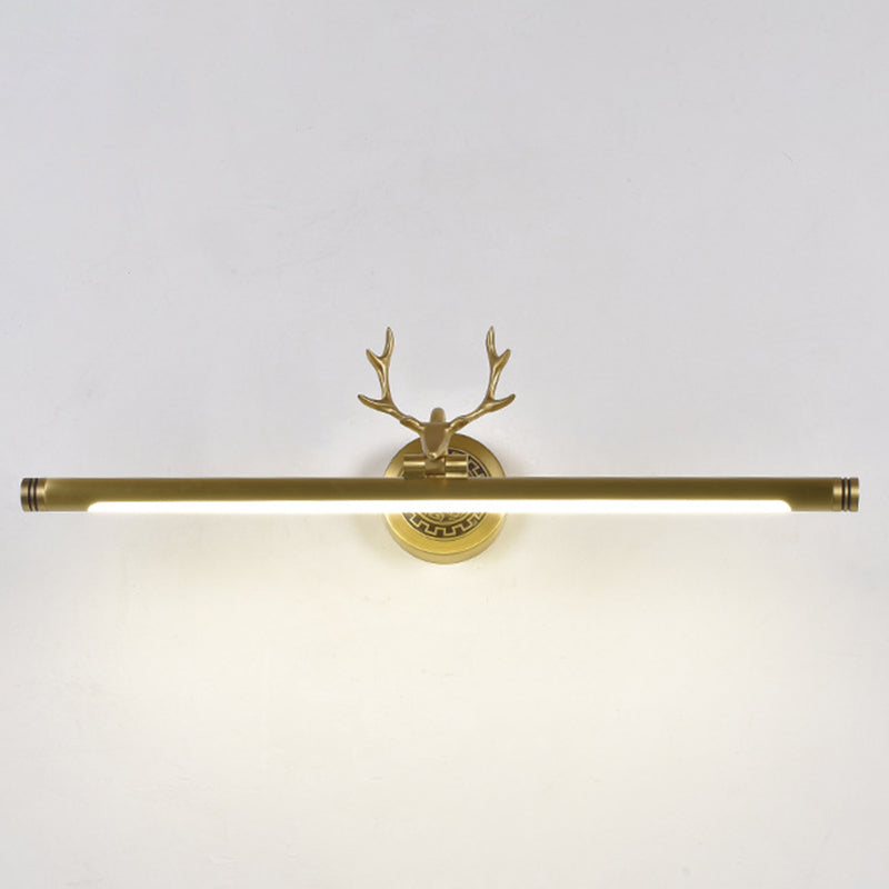 Rotatable Led Tube Vanity Light With Rustic Antler Design - Perfect For Bathroom