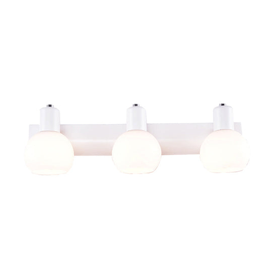 Sleek Dome Vanity Light Fixture: Opal Glass Wall Mounted Lighting