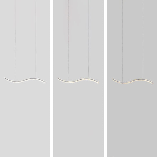 Wavy K9 Crystal Led Pendant Lighting For Dining Room - Simplicity Island Ceiling Light