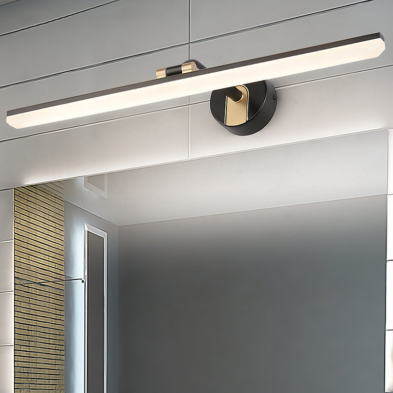 Minimalist Led Vanity Light For Bathroom Walls - Swing Arm Bath Bar With Acrylic Shade