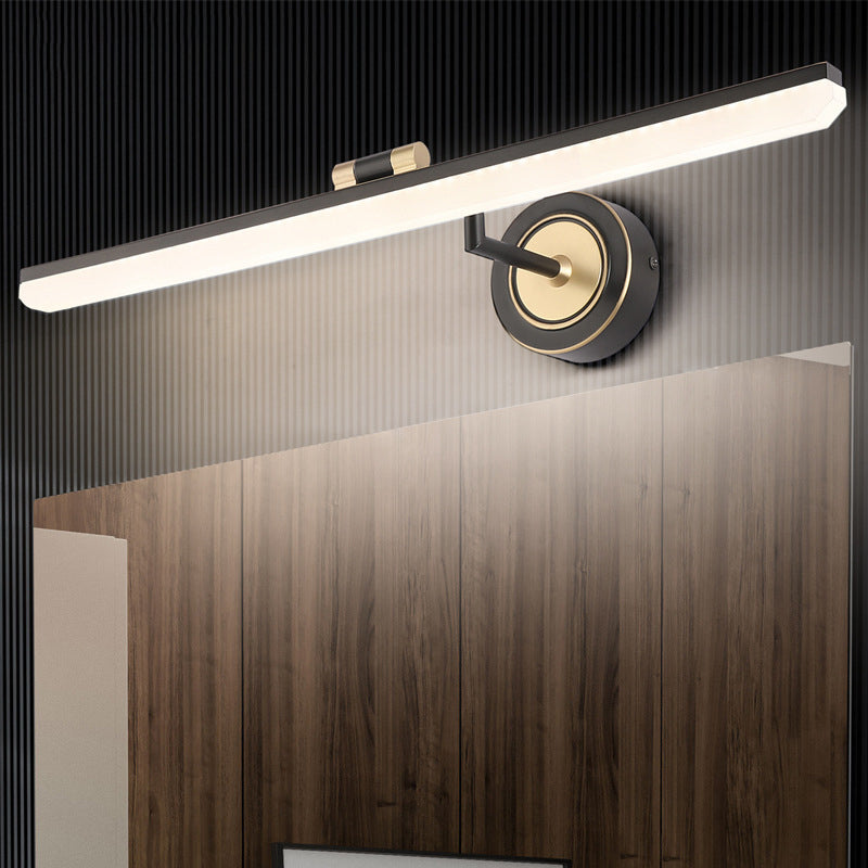 Minimalist Led Vanity Light For Bathroom Walls - Swing Arm Bath Bar With Acrylic Shade